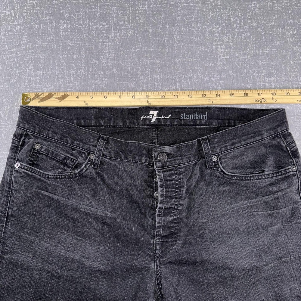 7 For All Mankind Standard Jeans Mens 38x30 Gray Denim Straight Leg Charcoal - Picture 8 of 11